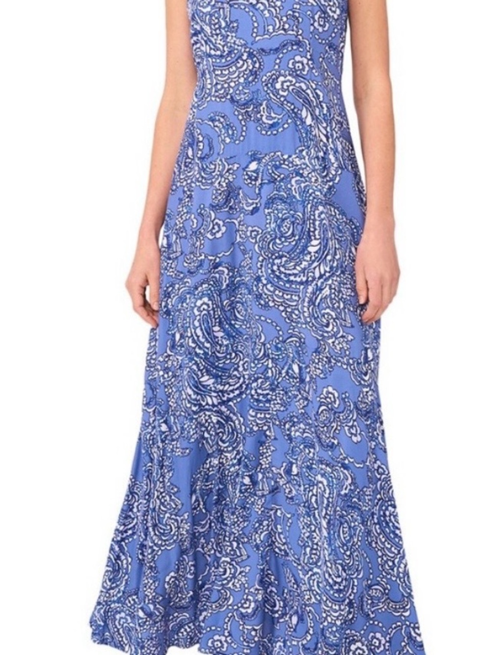 Vince Camuto Blue Paisley Tiered Maxi Dress - Picture 3 of 11
